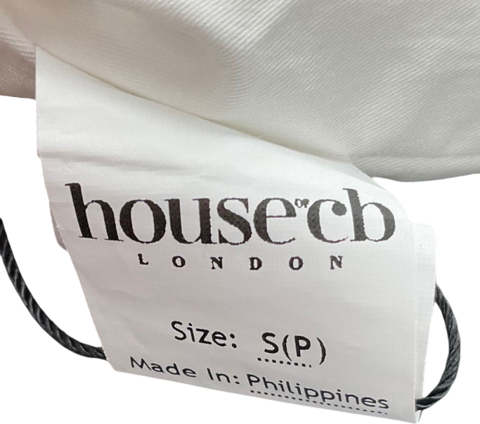 House of CB White Kitty Puff Sleeve Corset Crop Top UK S