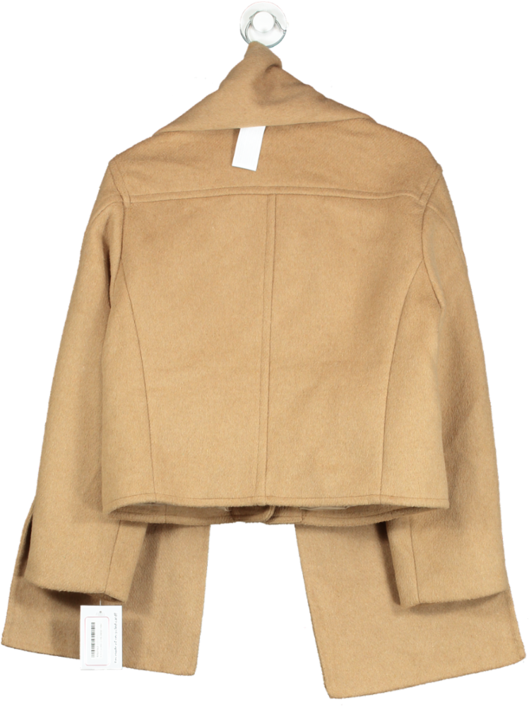 Abercrombie & Fitch Camel Cropped Wool Coat UK S