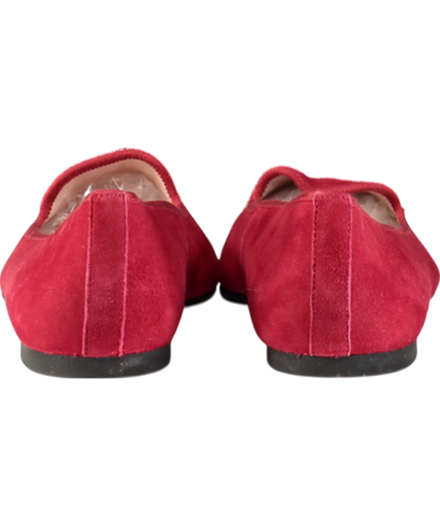 Pretty Ballerinas Red Ella Pointed "LOVE" Flat Shoes UK 5 EU 38 👠