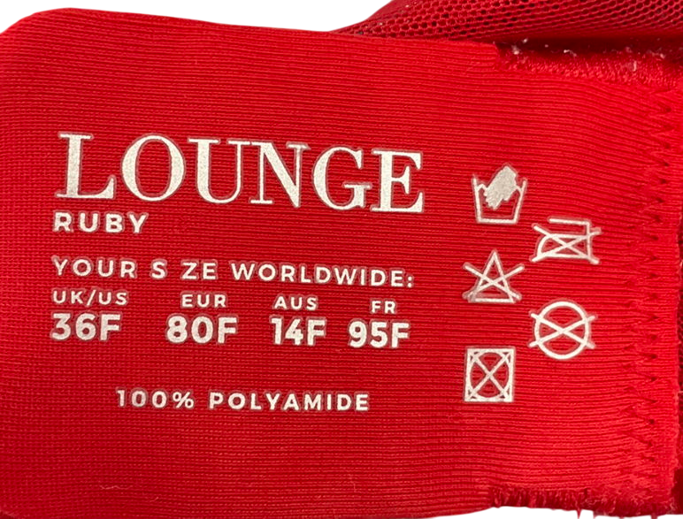 Lounge Underwear Red Tempt Balcony Bra UK 36F