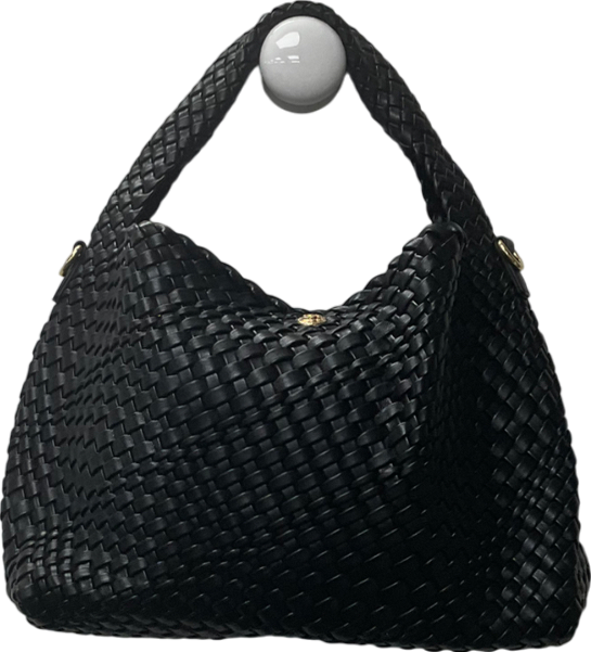 Dune Black Deliberate Woven Shoulder Bag One Size