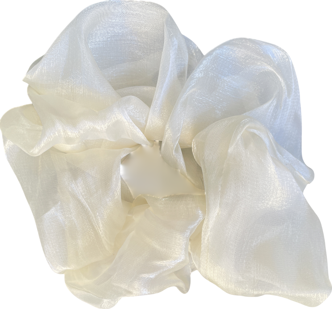 Anisa Sojka Cream Oversized Tulle Scrunchie