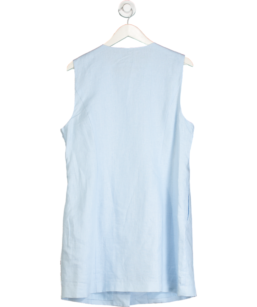 Mint Velvet Blue Linen Starfish Mini Dress UK 18