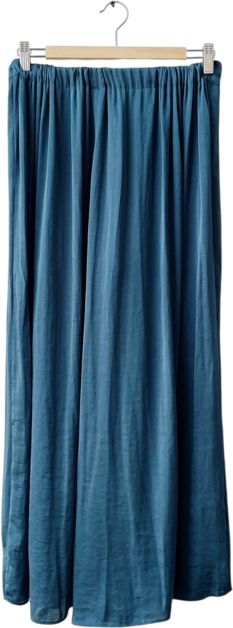 Jigsaw Teal Blue Satin Wige Trousers UK 6