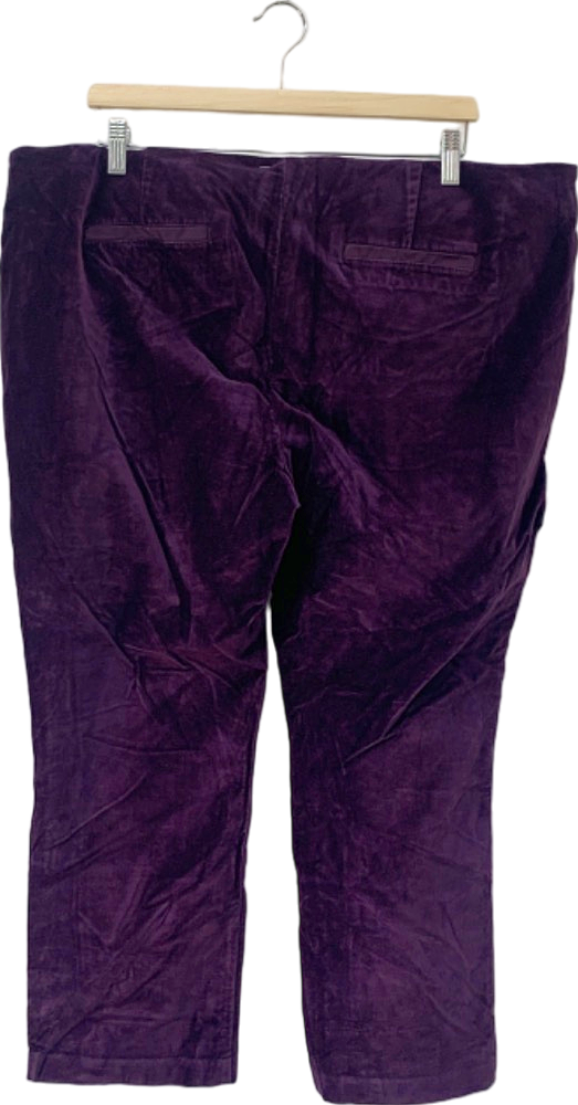 Boden Purple Straightleg Velvet Crop trousers 20R