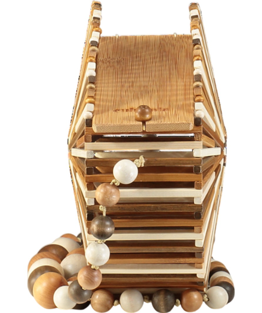 Cult Gaia Brown Luna Bamboo Crossbody Shoulder Bag