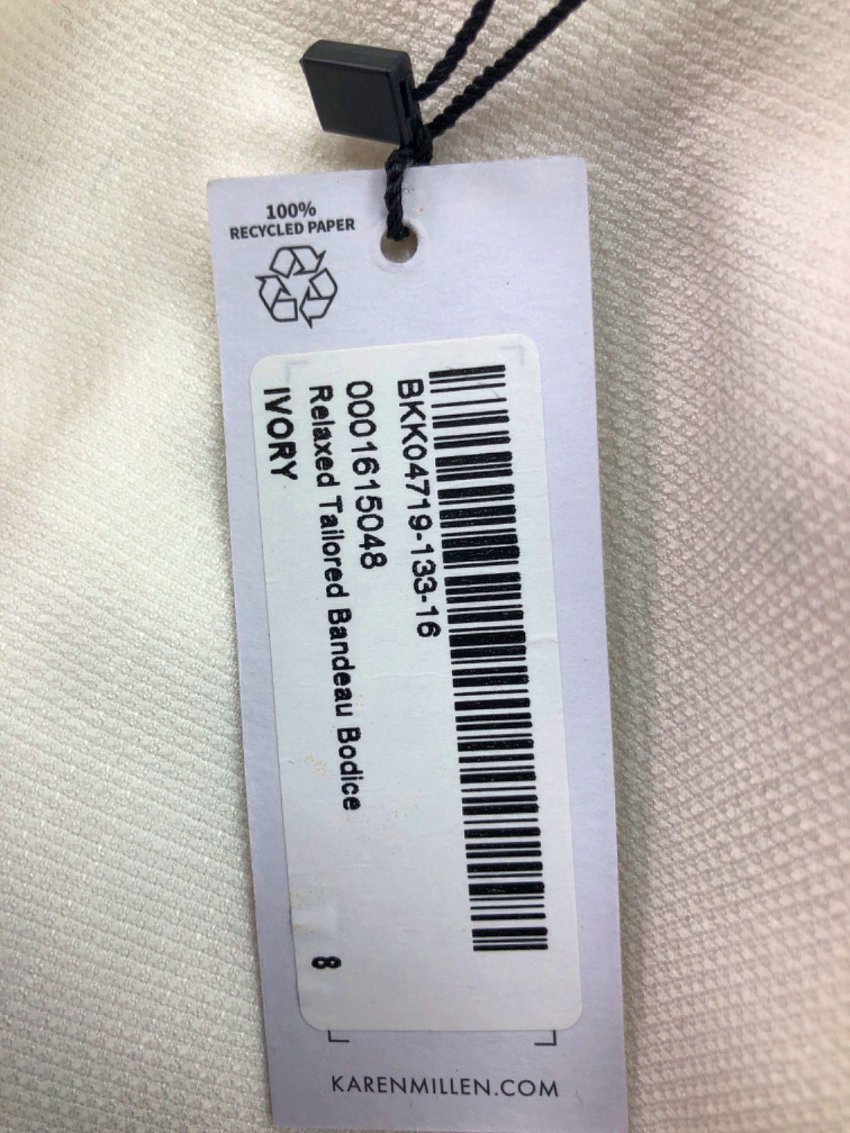 Karen Millen Ivory Relaxed Tailored Bandeau Bodice UK 8