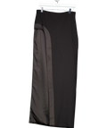 Retrofete Black High Slit Maxi Skirt UK S