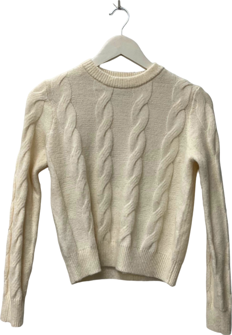 MNG Cream Cable Knit Jumper UK XS
