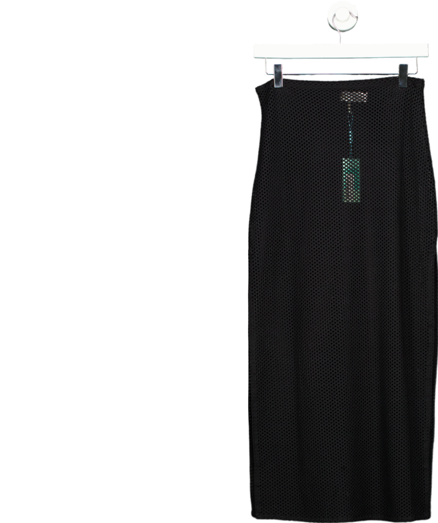 Sea Level Swim Surf Mesh Long Skirt Black UK S