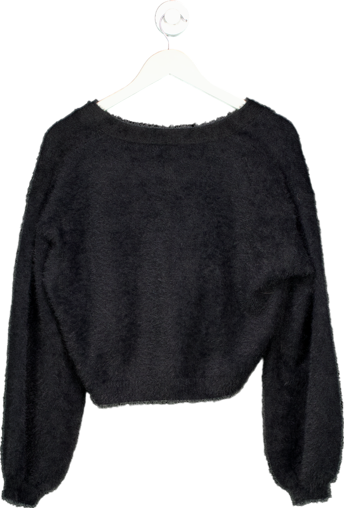 NA-KD Black Fluffy Cardigan UK M