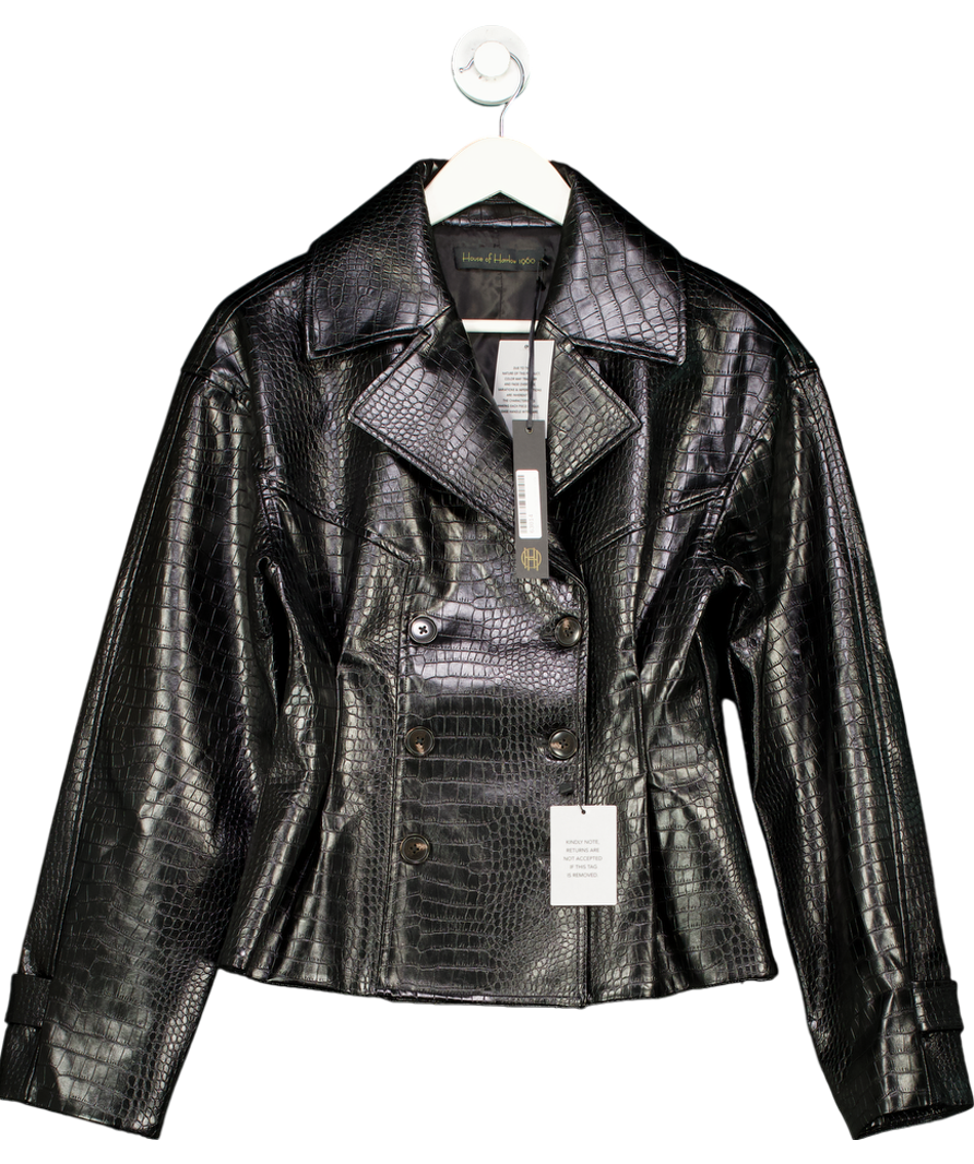 House of Harlow 1960 Women's Black X Revolve Theo Faux Croc Jacket UK S