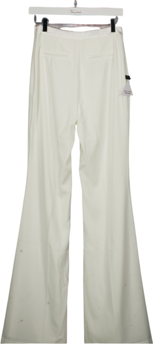 NADINE MERABI Charlotte White Satin Crepe Trouser UK 10