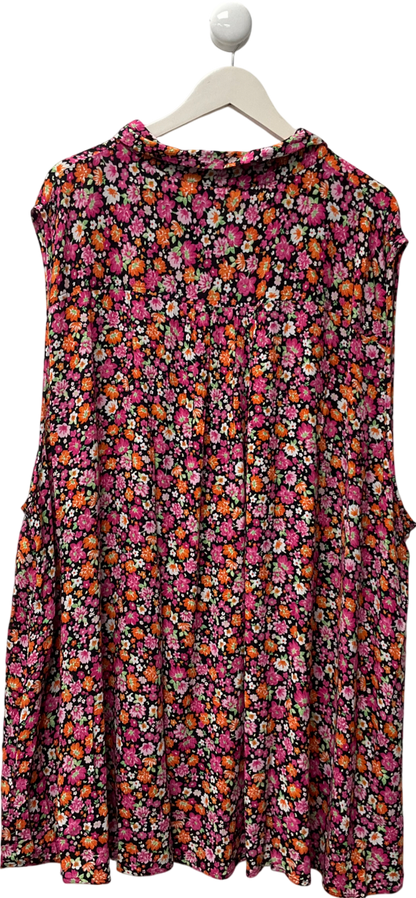 Yours Multicoloured Curve Pink Floral Print Sleeveless Blouse UK 38" CHEST