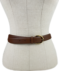 Varley Brown Lenai Leather Belt Colour: Praline UK XXS-XS