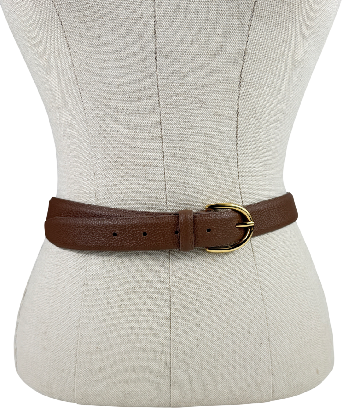 Varley Brown Lenai Leather Belt Colour: Praline UK XXS-XS