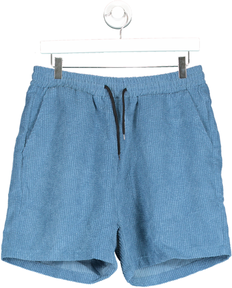 Blue Corduroy Drawstring Shorts UK M