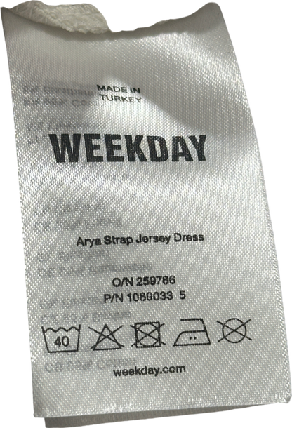 Weekday White Arya Strap Jersey Dress UK S