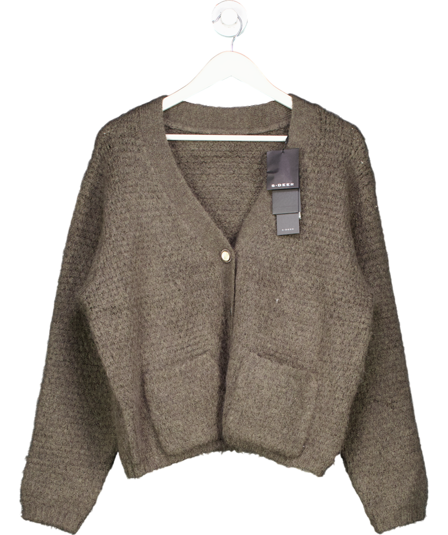 s.deer Grey Textured Cardigan UK M