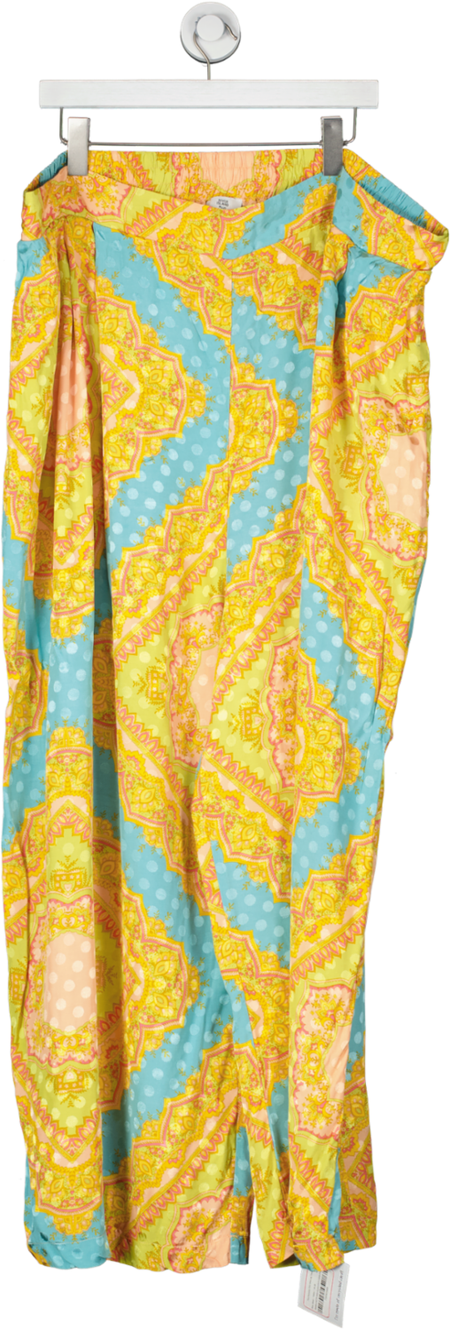 River Island Yellow Plus Ramadan Print Wide Leg Trousers UK 26