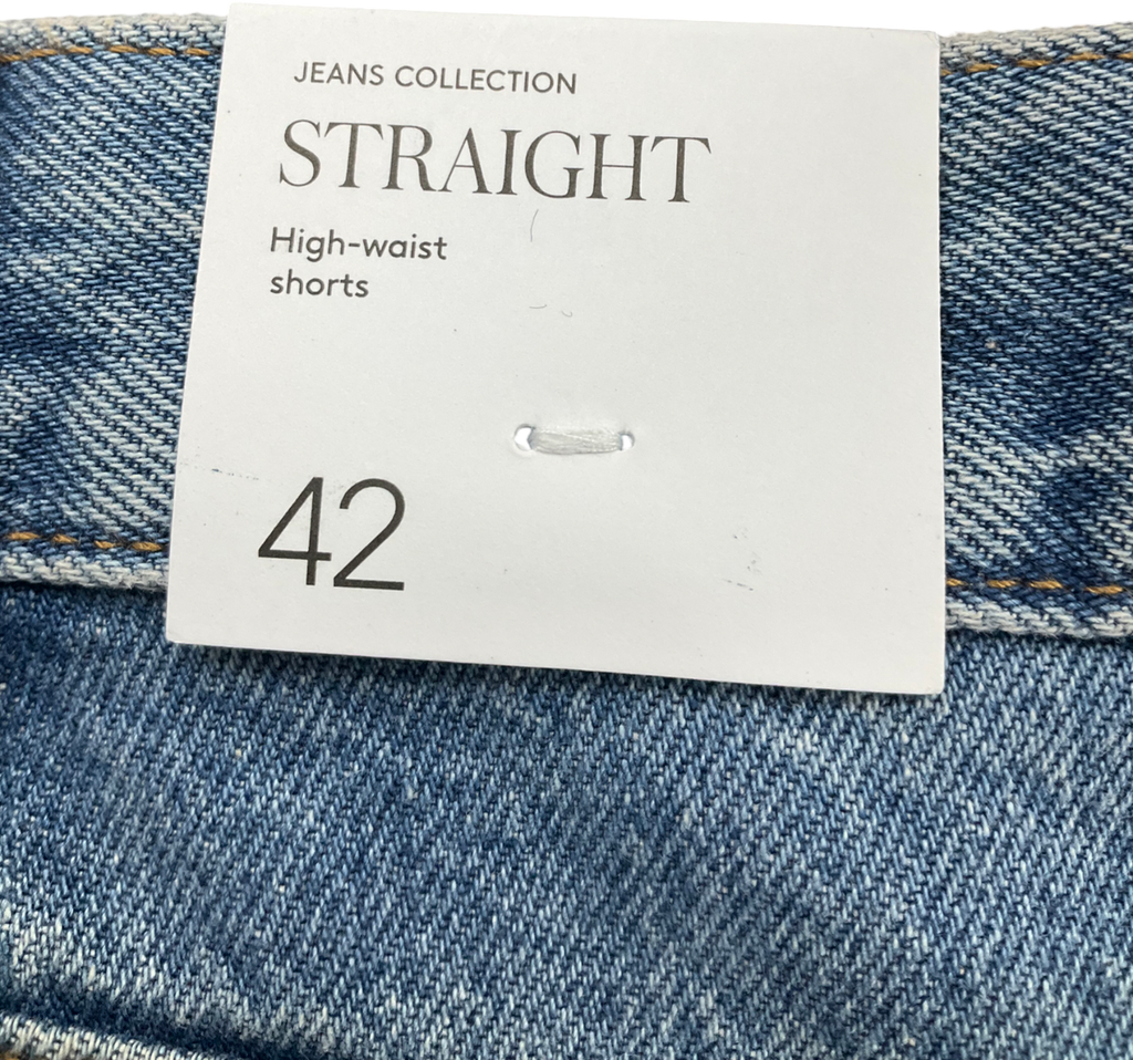 MANGO Blue Zoe High Waist Shorts UK 14