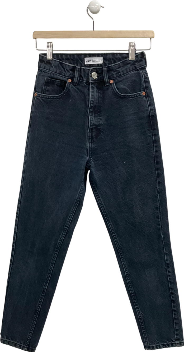ZARA Blue High Rise Mom Jeans UK 4