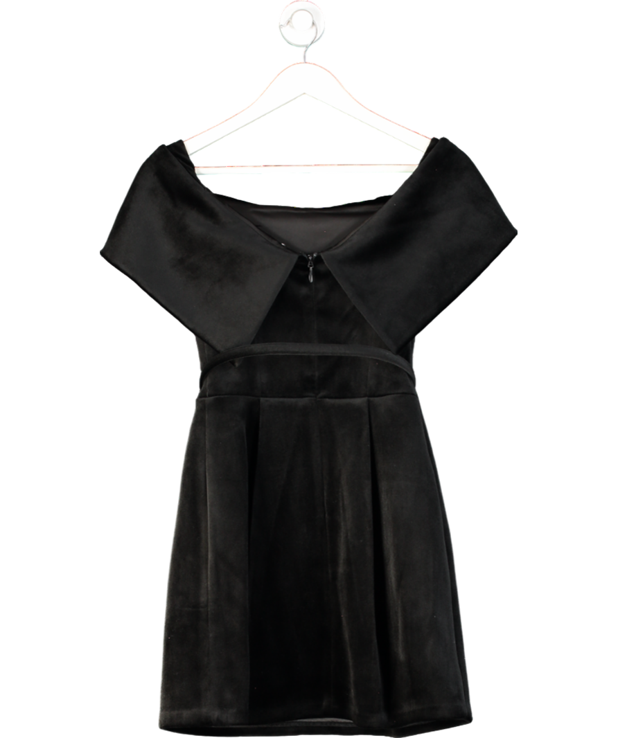 Nadine Merabi Carmen Black Velvet Mini Dress UK S