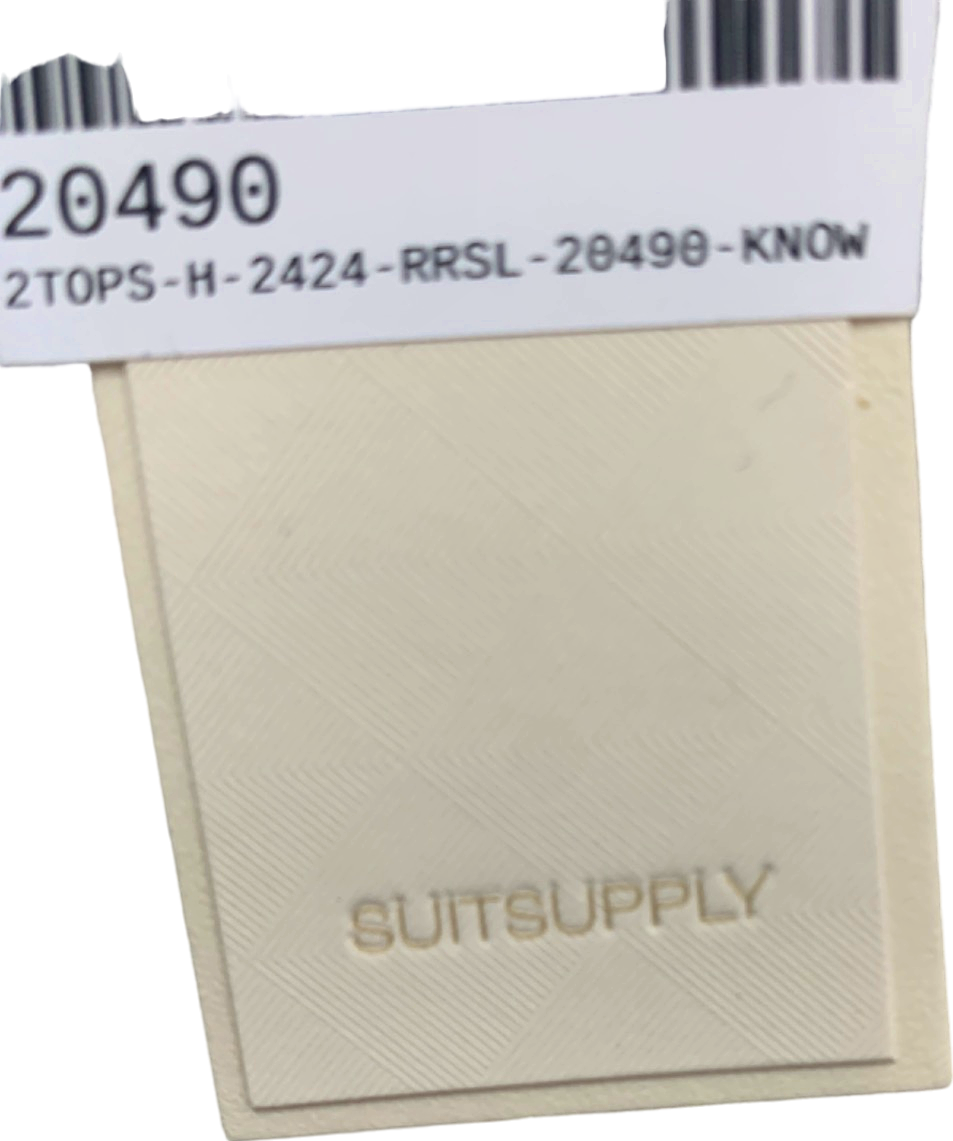 Suitsupply Light Grey Long Sleeve Cotton  Polo Shirt UK XS