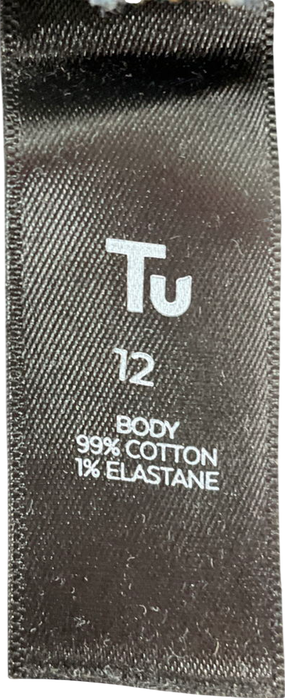 TU Mid Blue Ride Denim Skirt Midi Length UK 12