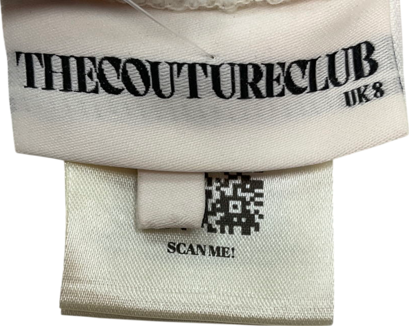 The Couture Club Cream Minimal Emblem Boyfriend Shorts UK 8