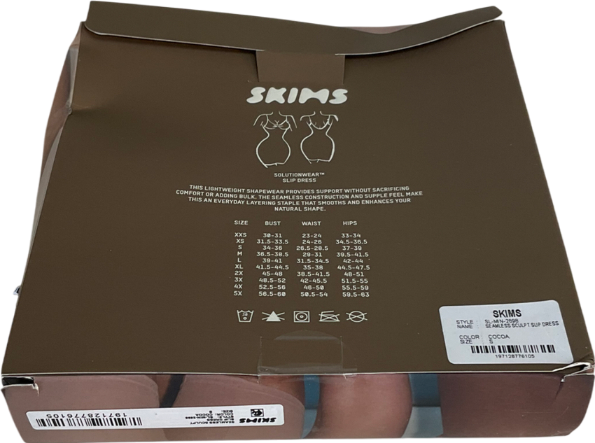 SKIMS Brown Seamless Sculpt Slip Dress - Cocoa UK S