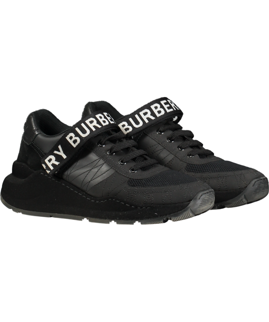 Burberry Black Ronnie Zig Low Trainers UK 5.5 EU 39.5 👞