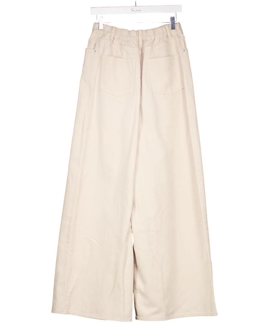 the frankie shop Cream Sasha Wide Leg Jeans UK M