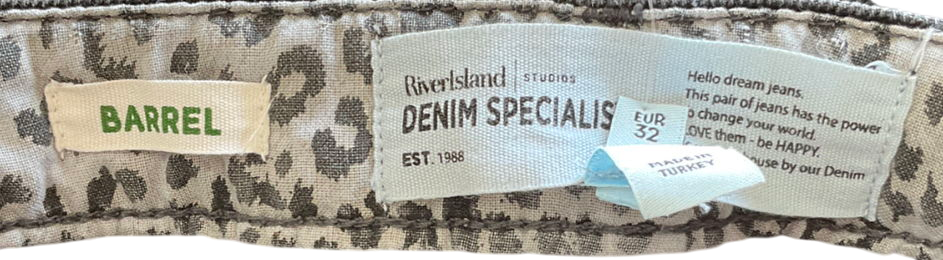 River Island Black Barrel Jeans UK 6