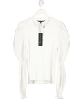 Veronica Beard White Effy Puff Sleeve Top UK XL