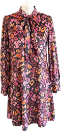Coast Multicoloured Velvet Animal Print Velvet Mini Dress UK 8