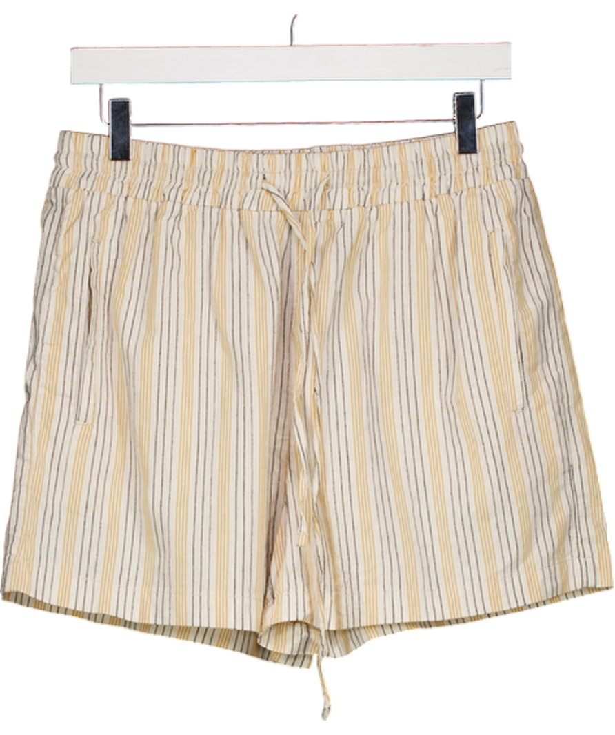 Aligne Cream Striped High Waisted Shorts UK 12