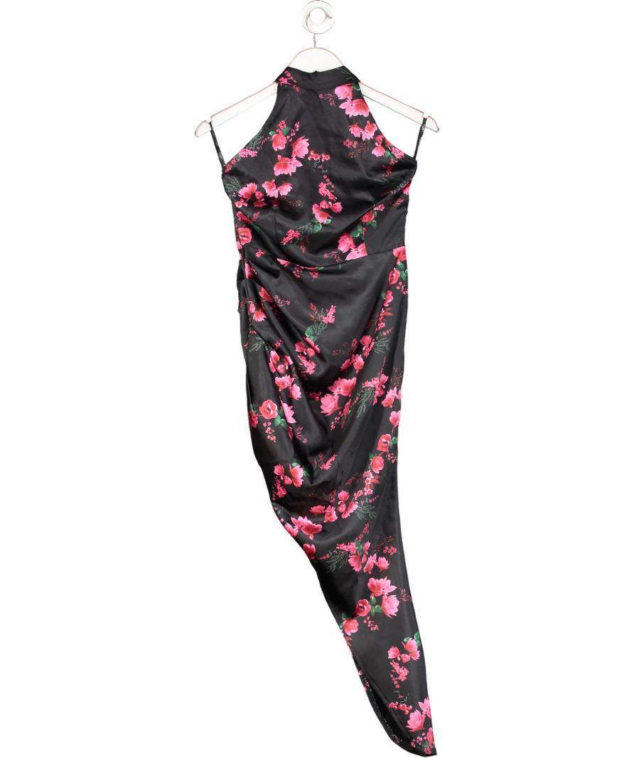 Club L Black Hyla Floral Halter Neck Dress UK 8