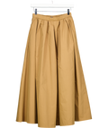ASOS Brown Design Volume Detail Midi Skirt In Dark Camel UK 6