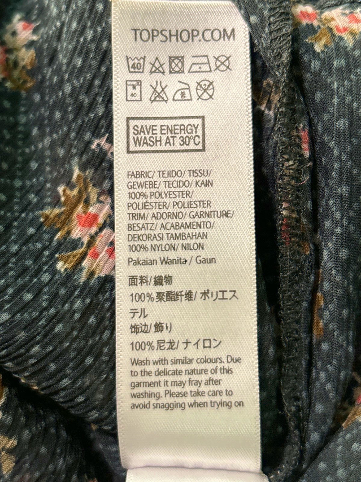 Topshop Pink Floral Print Cold Shoulder Midi Dress UK 8