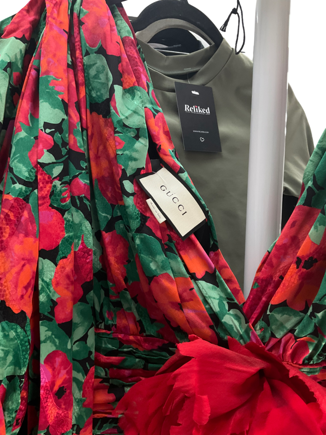 Gucci Red Poppy Flower Print Tunic Blouse UK 10 - Reliked Gucci Red Poppy Flower Print Tunic Blouse UK 10 - Reliked