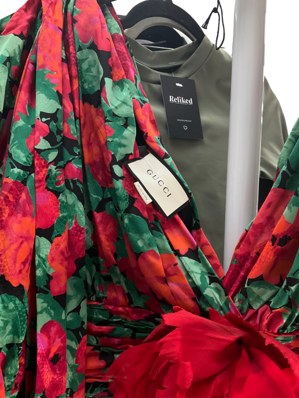 Gucci Red Poppy Flower Print Tunic Blouse UK 10