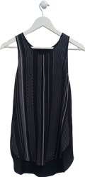 3.1 Phillip Lim Black Striped Silk Tank Top UK 8