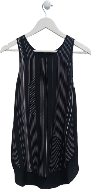 3.1 Phillip Lim Black Striped Silk Tank Top UK 8