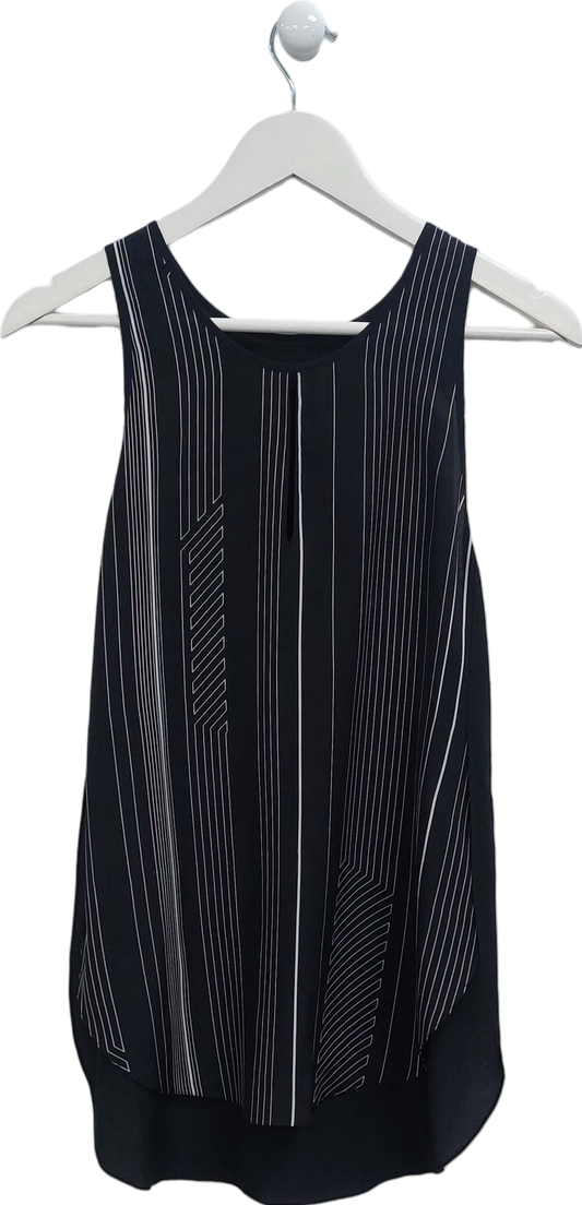 3.1 Phillip Lim Black Striped Silk Tank Top UK 8