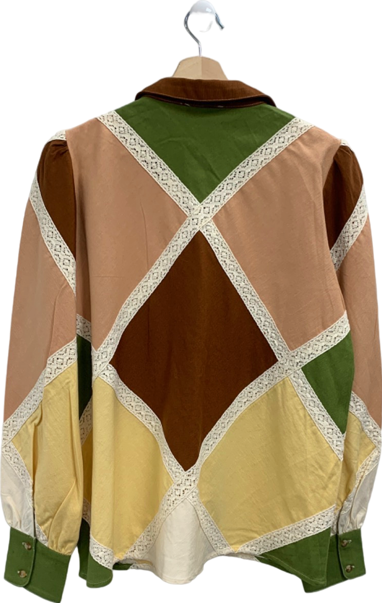 Sézane Multicolour Patchwork Shirt UK 14