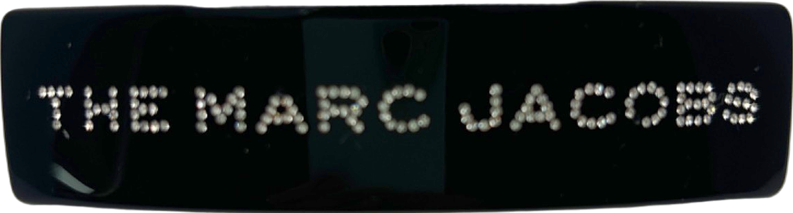Marc Jacobs Black Crystal-embellished Logo Barrette Hair Clip