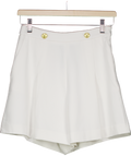 H&M White Button Detail Shorts UK 8