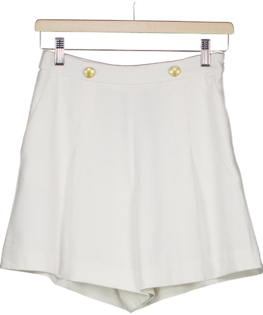 H&M White Button Detail Shorts UK 8