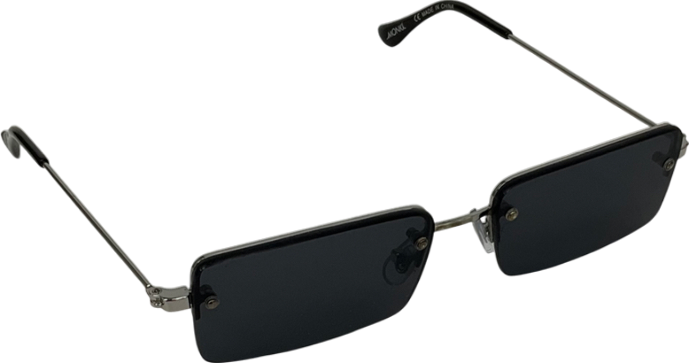 Monki Black Rimless Rectangular Sunglasses One Size